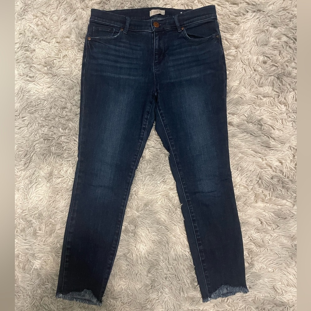 Loft Modern Skinny Jeans Frayed hemming